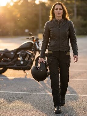 Slim Black Women's Motorcycle riding Pants